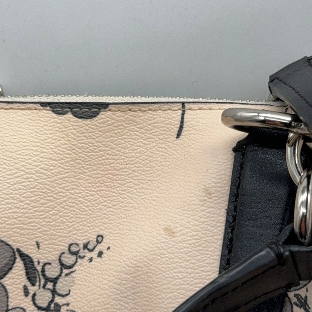 Coach Ava Beige Ink Print Tote Shoulder Handbag for Women