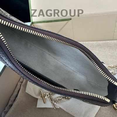 Gucci Ophidia GG Supreme Canvas Shoulder Bag Brown Gold Chain Classic Women
