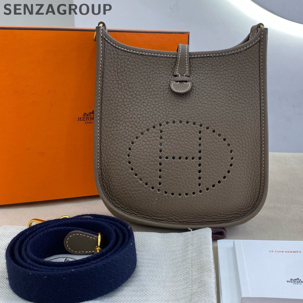 Hermès Evelyne 16 Mini Bag in Gris Etain with Gold Hardware