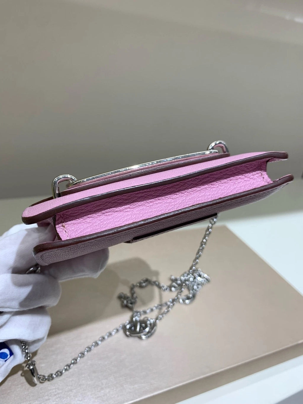 Hermes Roulis Slim Goat Leather Purple Silver Wallet For Women