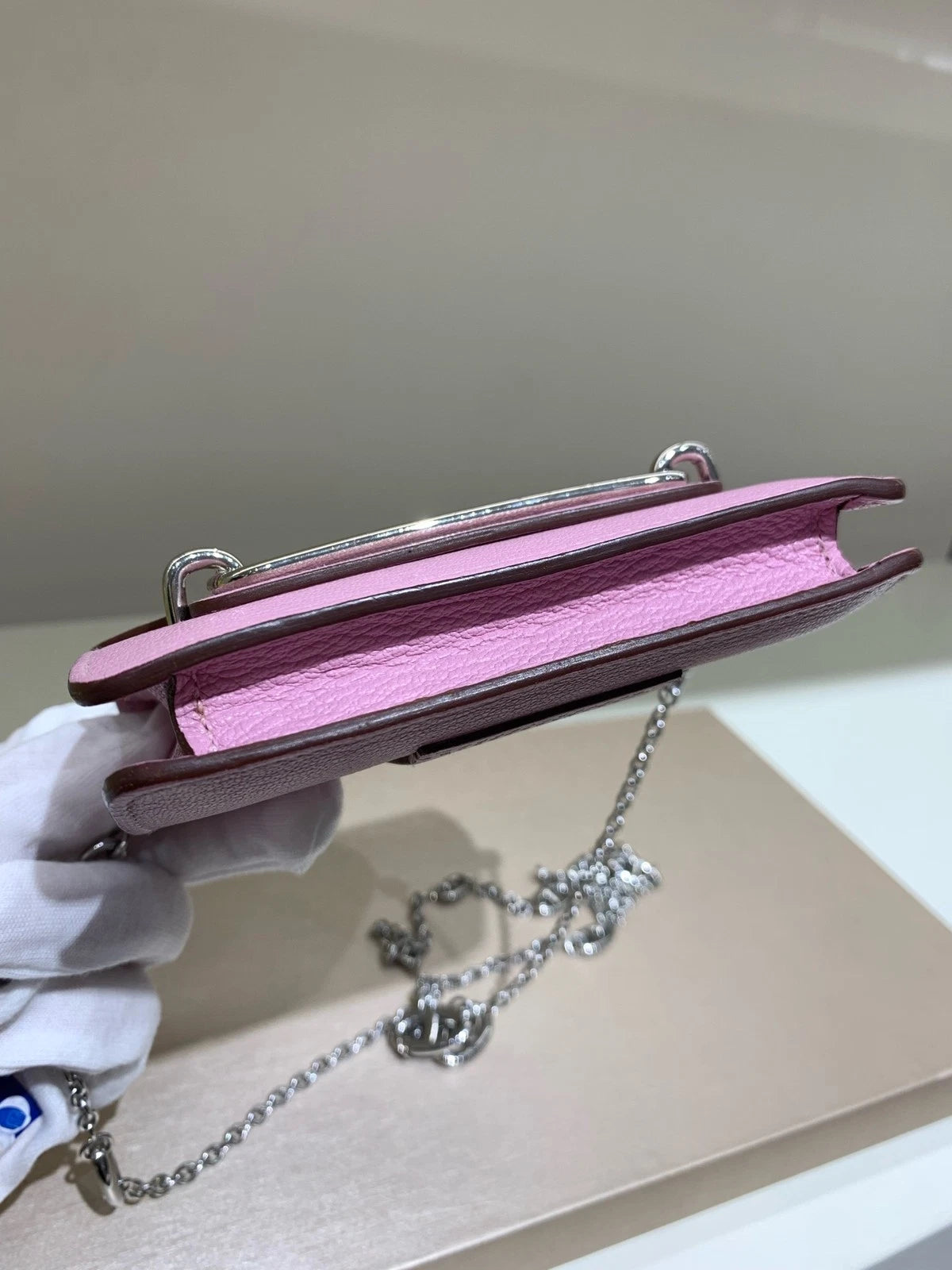 Hermes Roulis Slim Goat Leather Purple Silver Wallet For Women
