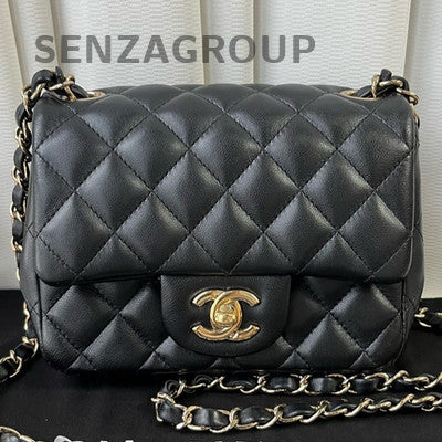 Chanel Classic Flap Black Gold Quilted Chain Shoulder Bag