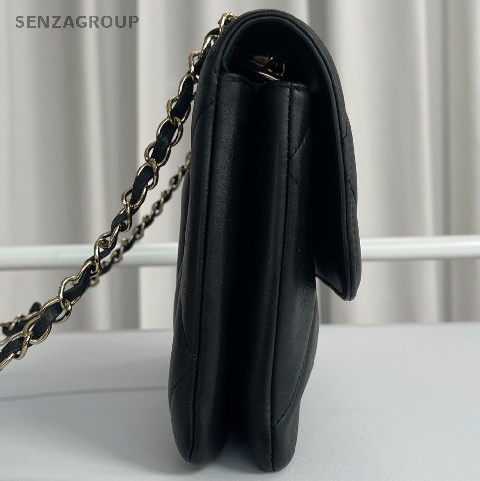 Chanel Trendy CC Diamond Chain Shoulder Bag Black Gold Women Classic Fashion