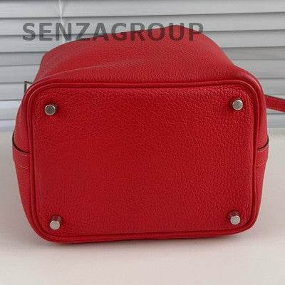 Hermès Picotin Bag Red Silver Hardware Classic Women's Handbag