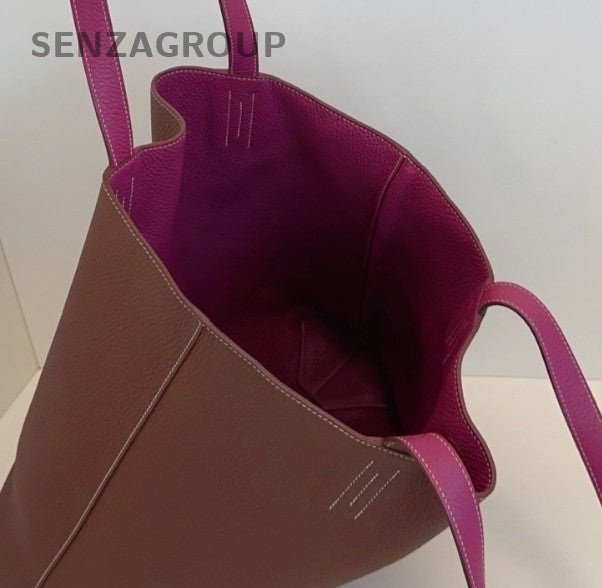 Hermes Double Sens35 Tote Shoulder Bag Brown Red Used Women Classic