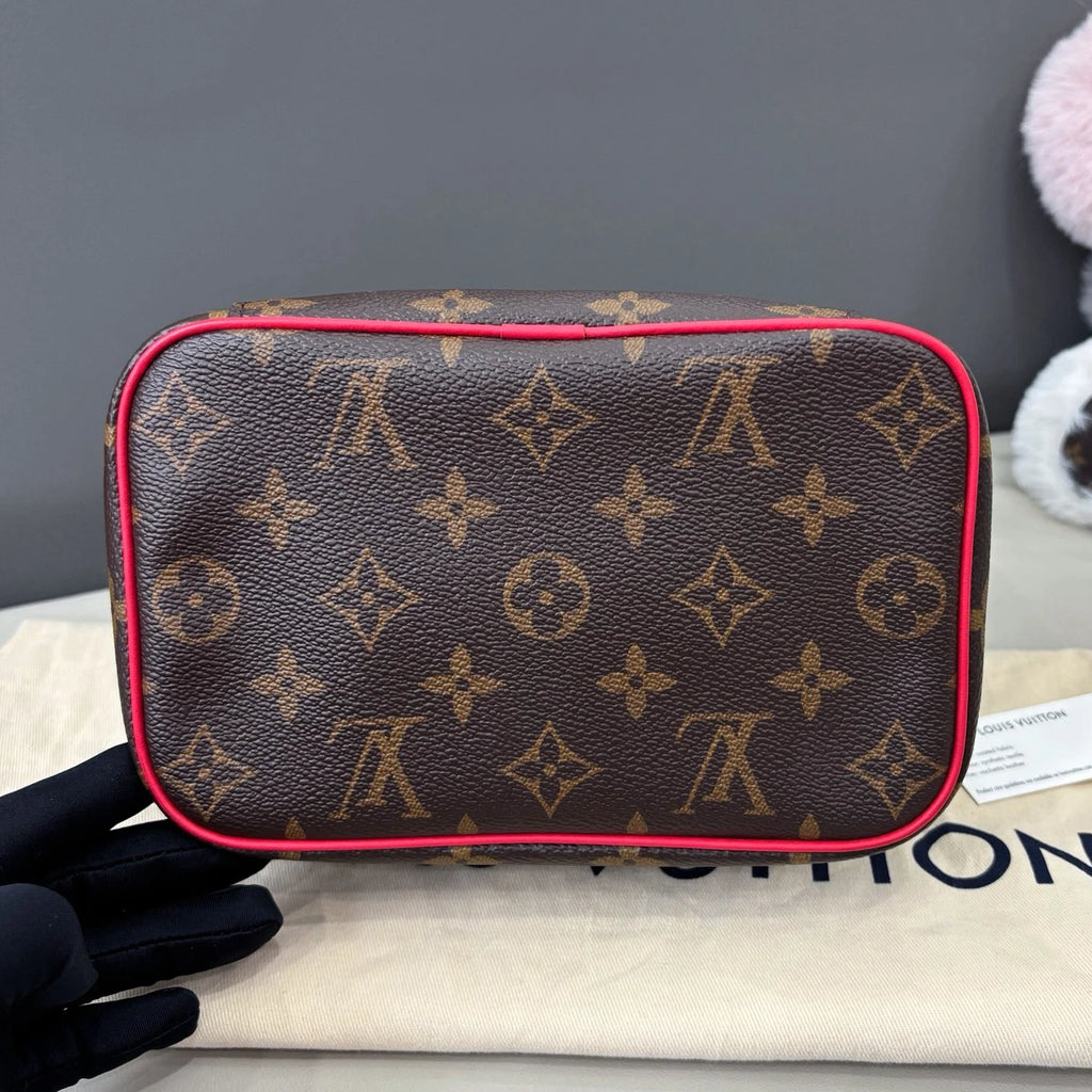 Louis Vuitton Nice Vanity Case Top Handle Bag Brown Silver Women Classic