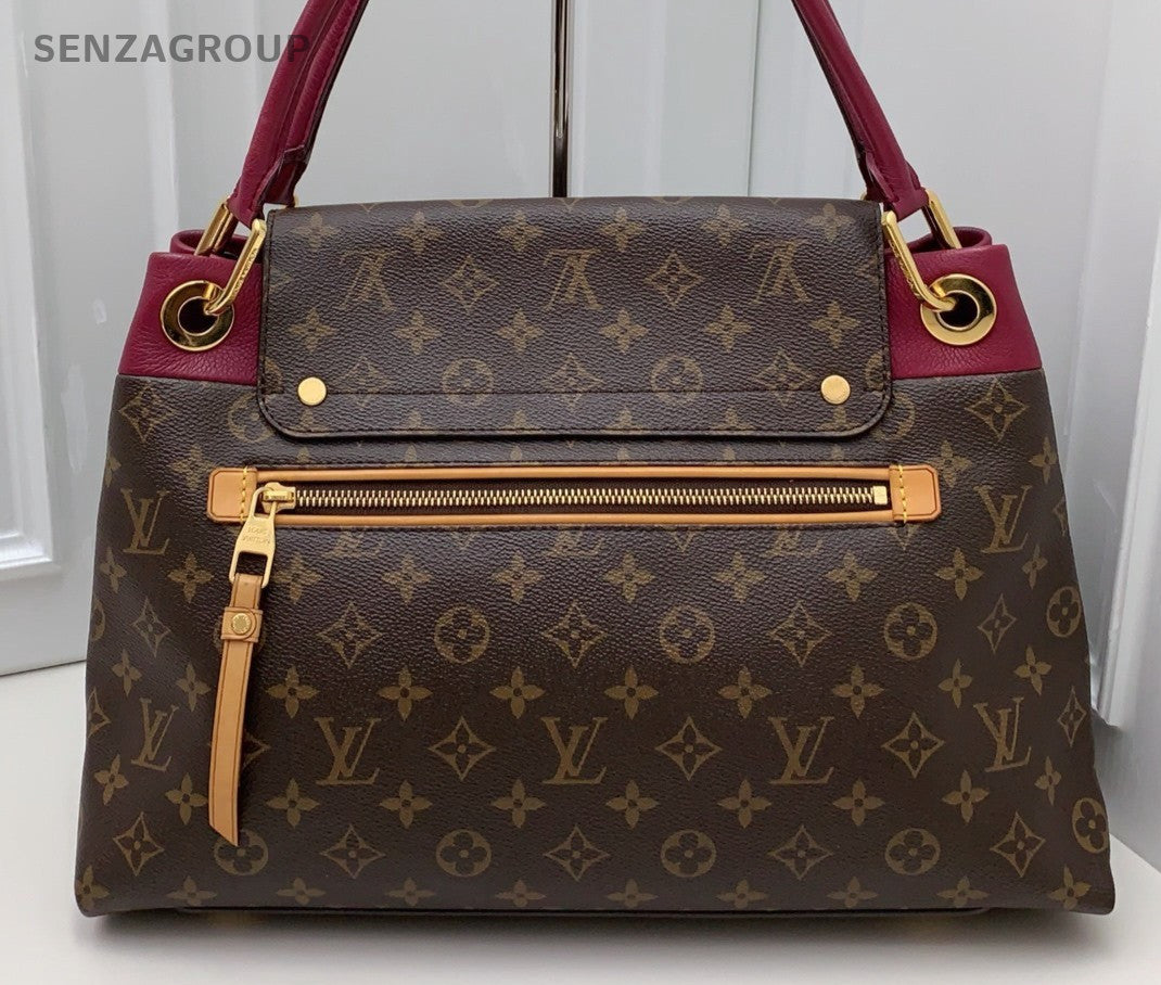 Louis Vuitton Olympe Monogram Shoulder Bag Brown Red Gold Women Classic