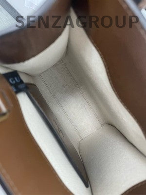 Gucci Mini GG Supreme Tote Bag Brown Beige Shoulder Crossbody Women