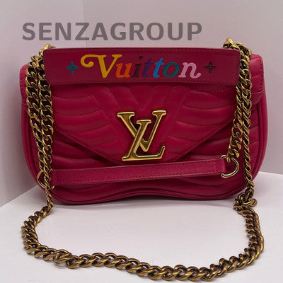 Louis Vuitton New Wave Red Leather Chain Shoulder Crossbody Bag Women