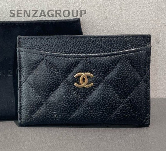Chanel Classic Flap Clutch Black Gold Used Women Diamond