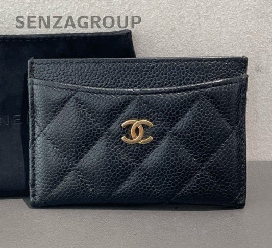 Chanel Classic Flap Clutch Black Gold Used Women Diamond
