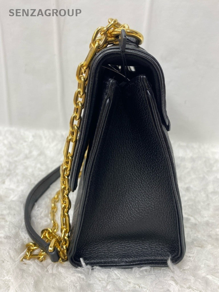 Louis Vuitton Monogram Chain Shoulder Bag Black Gold Women Classic