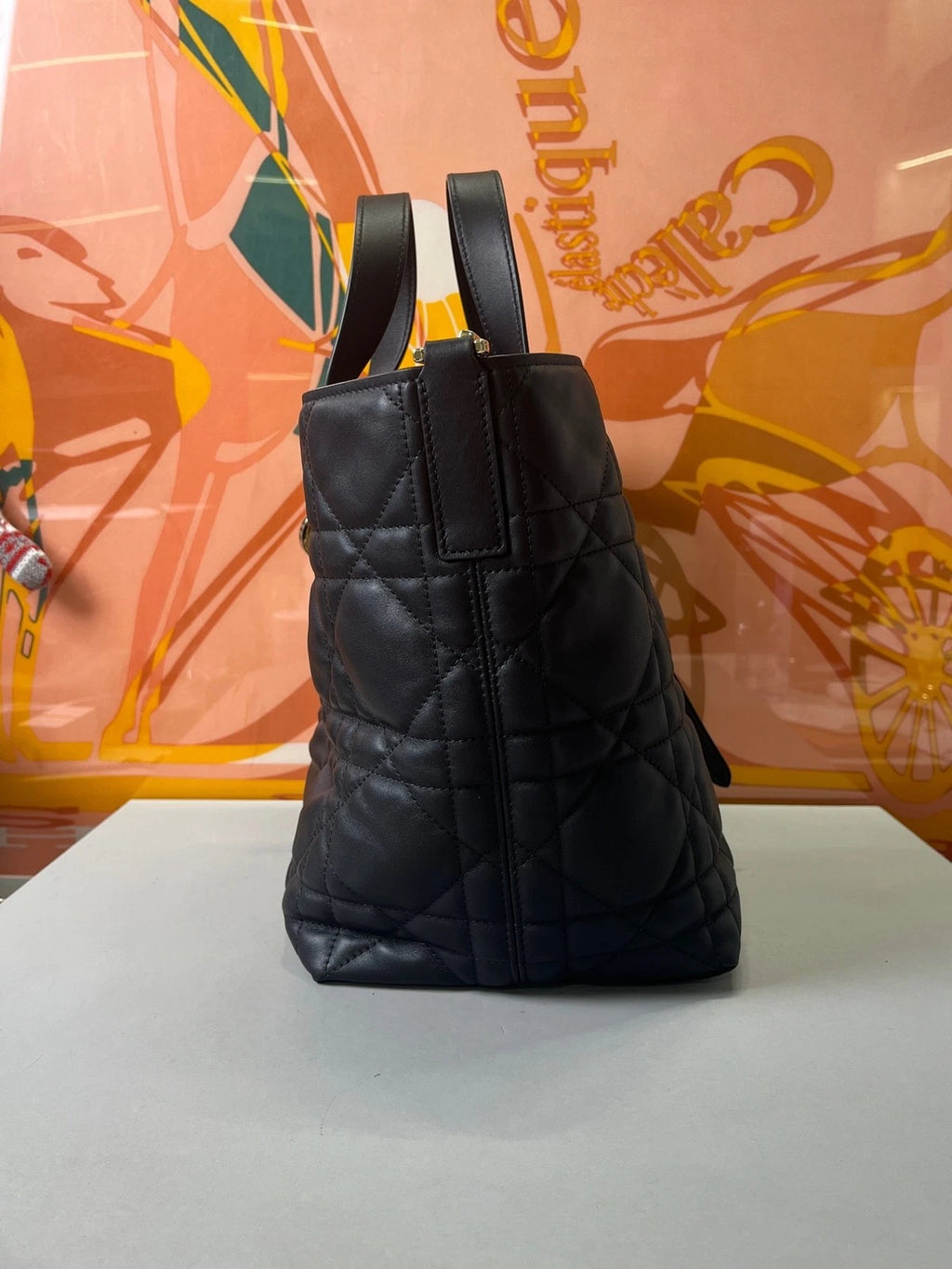 Dior Toujours Black Cannage Leather Tote Bag for Women