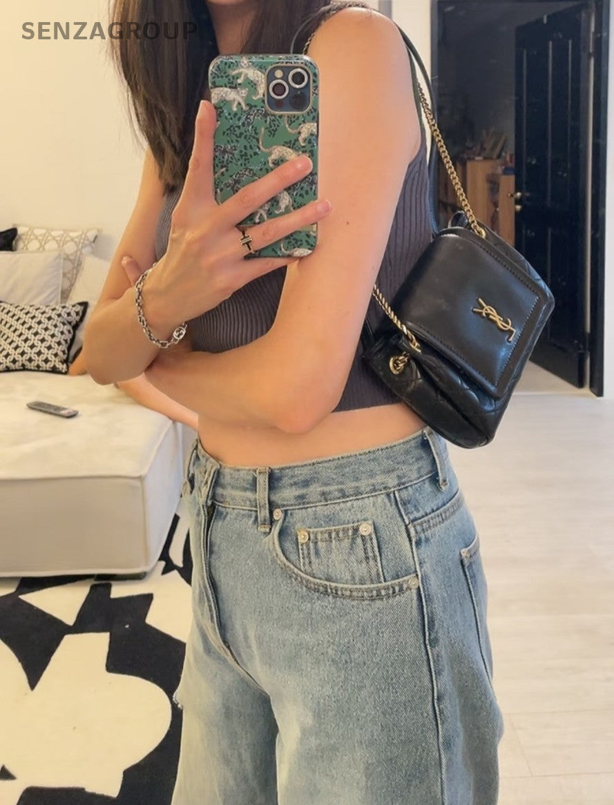 YSL Saint Laurent mini Nolita Diamond pattern Chain Strap Crossbody Brand NEW
