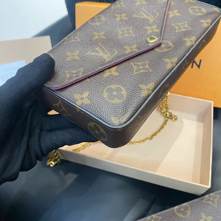 Louis Vuitton Pochette Felicie Monogram Chain Shoulder Crossbody Women D