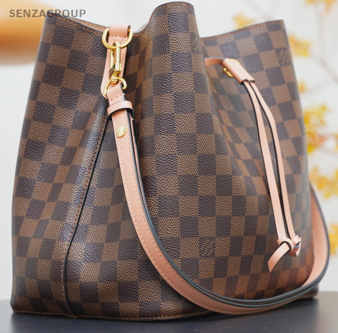 LOUIS VUITTON NeoNoe Damier Ebene Bucket Drawstring Shoulder bag Women Brown