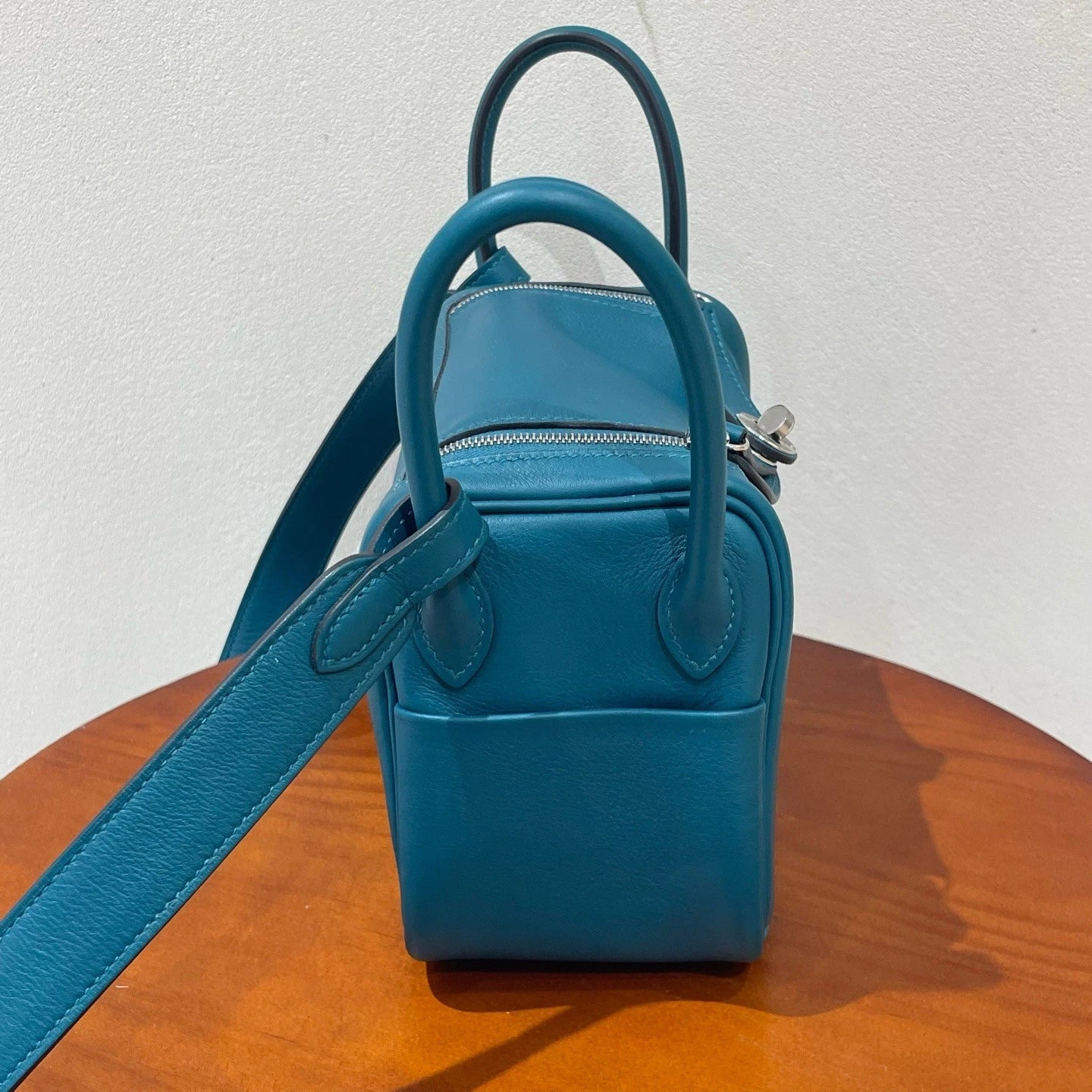 Excellent Hermes Lindy Mini Swift Leather Green Handbag Shoulder Bag SHW