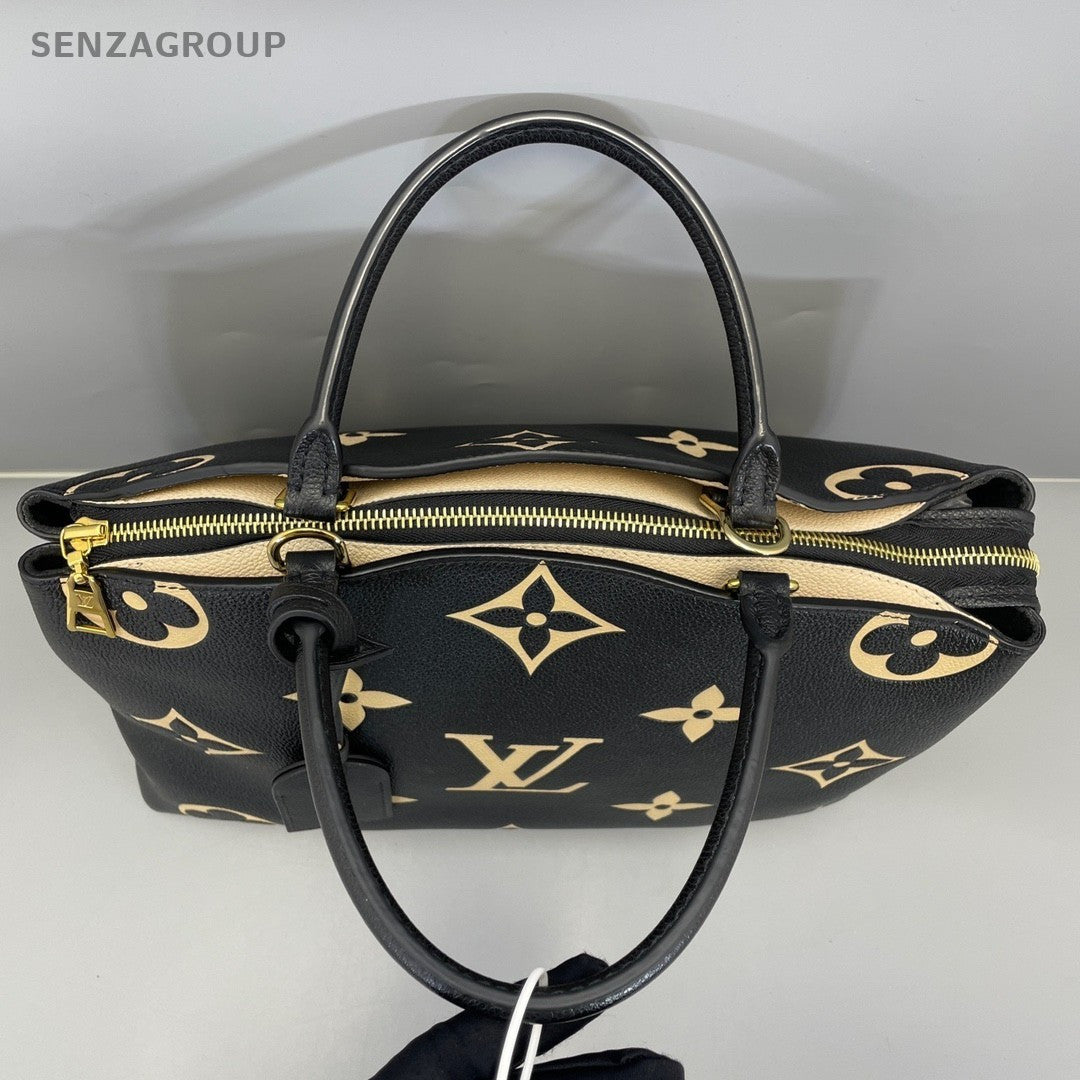 Louis Vuitton Montaigne MM Leather Handbag 2way Shoulder bag Black
