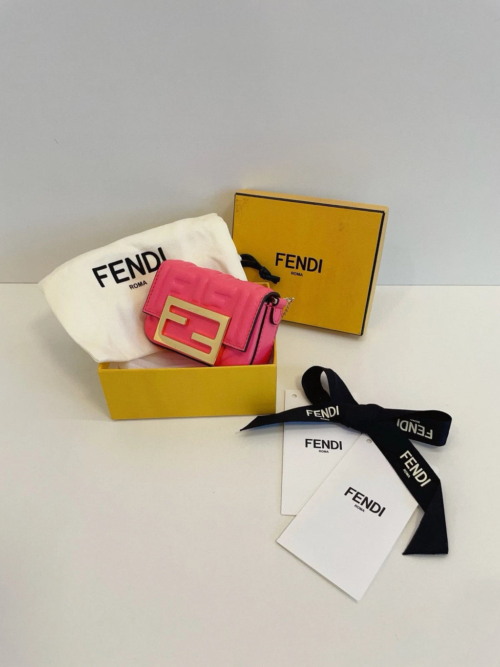 Fendi Nano Baguette Pink Super Mini Shoulder Bag For Women