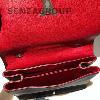 Louis Vuitton Lockme Handbag Shoulder Crossbody Bag Red Black Women Classic