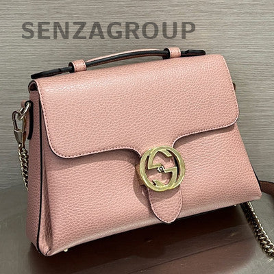 Gucci Messenger Bag Pink Gold Buckle Leather Women's Shoulder Crossbody