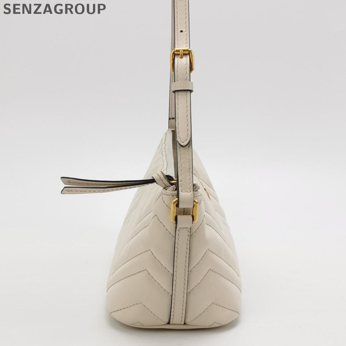 Gucci Marmont Shoulder Bag White Gold Classic Women's