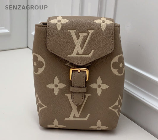 Louis Vuitton Tiny Backpack Mini Monogram Gray Gold Women Classic