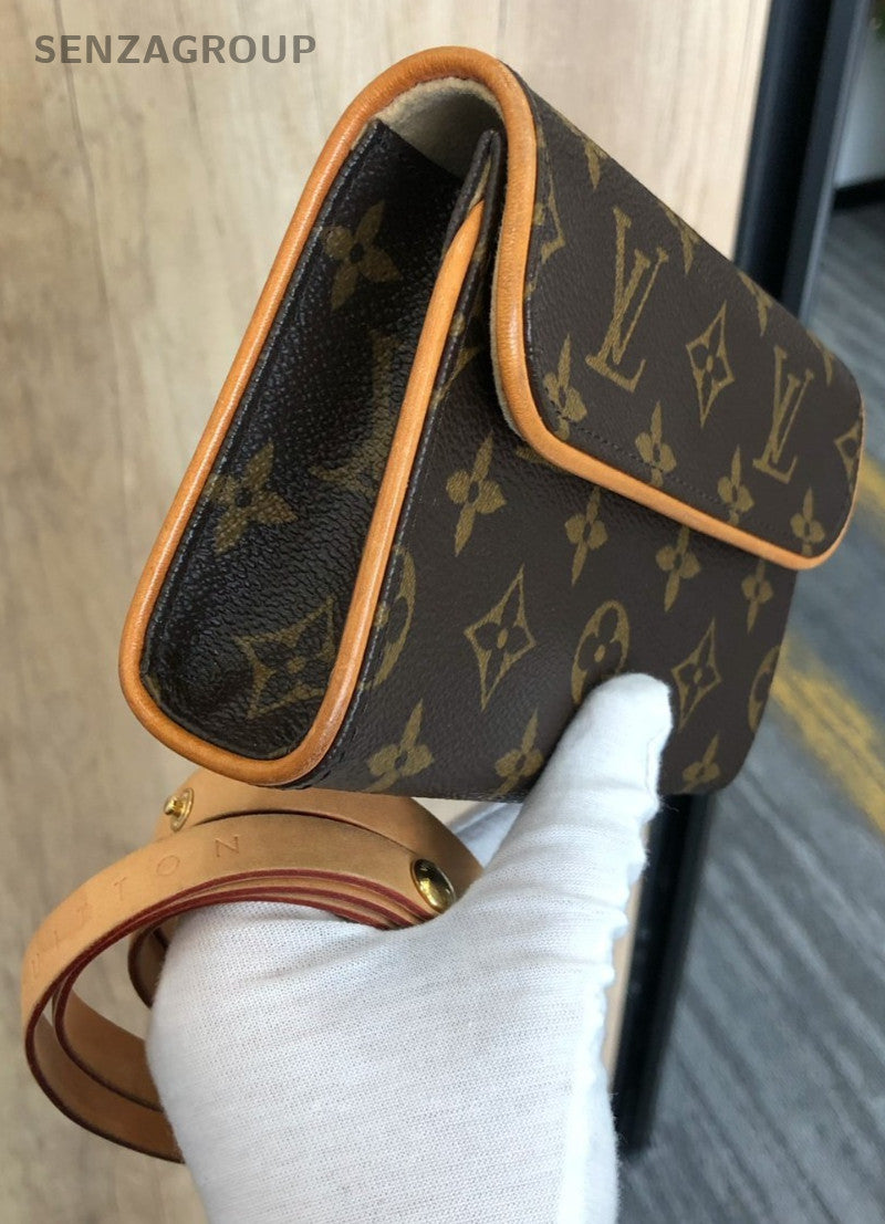 Louis Vuitton Pochette Florentine Monogram Pouch Brown M51855 Vintage Shoulder