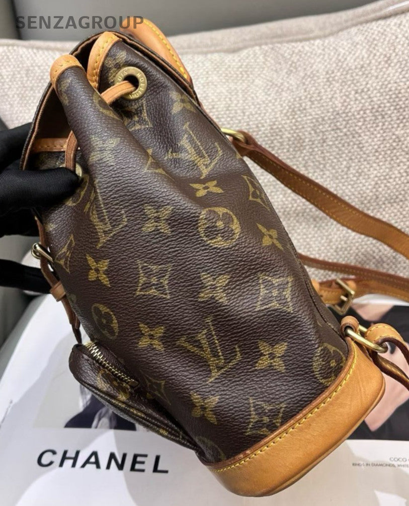 Louis Vuitton Monogram Mini Backpack Brown Gold Women Vintage Classic
