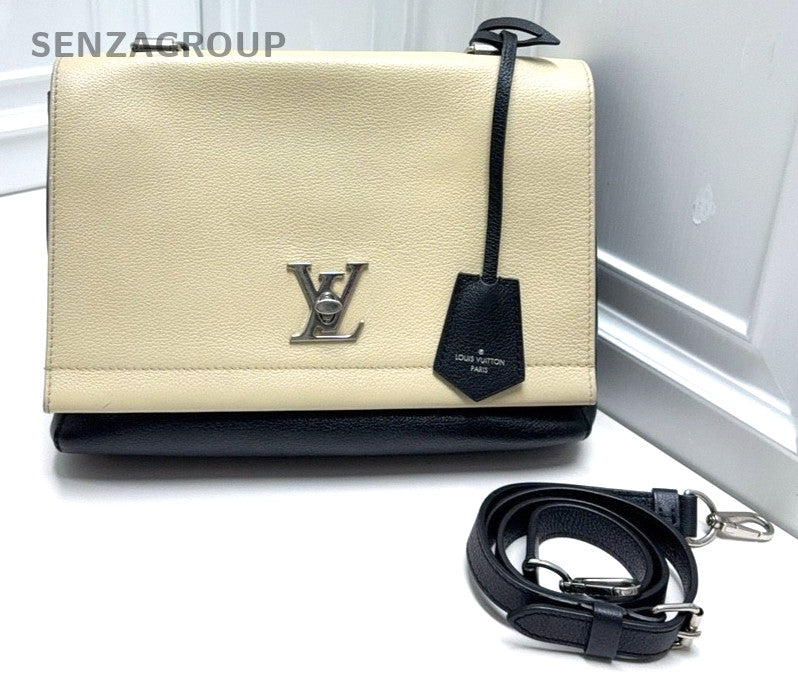 Louis Vuitton Lockme Calfskin Top Handle 2way Shoulder bag Handbag Women Beige