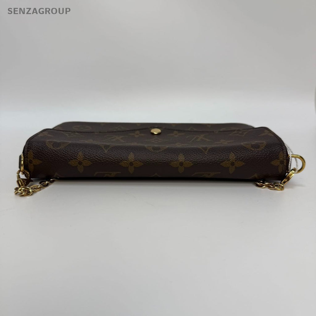 SJ0001  Louis Vuitton Felicie Crossbody Small Brown Canvas/Leather