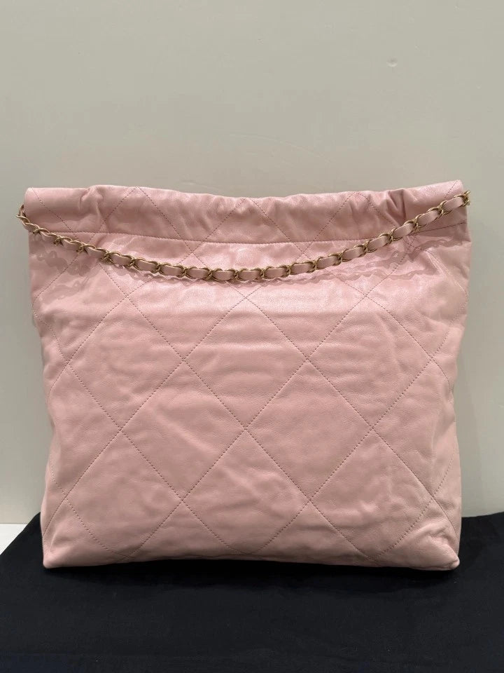 CHANEL 22bag Medium Pink Tote Shoulder Bag for Women