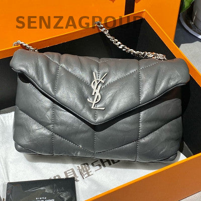 Saint Laurent Mini Silver Gray Chain Shoulder Bag - Classic Women's Purse