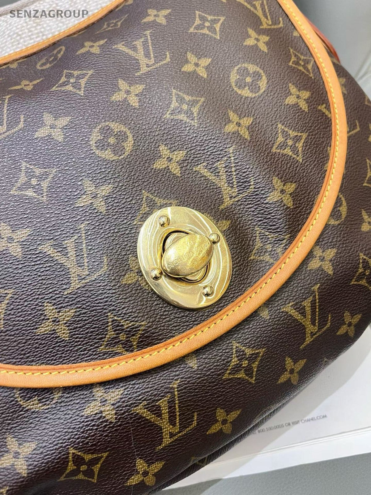 Louis Vuitton Tulum Monogram Crossbody Shoulder Bag Brown Gold Women Classic