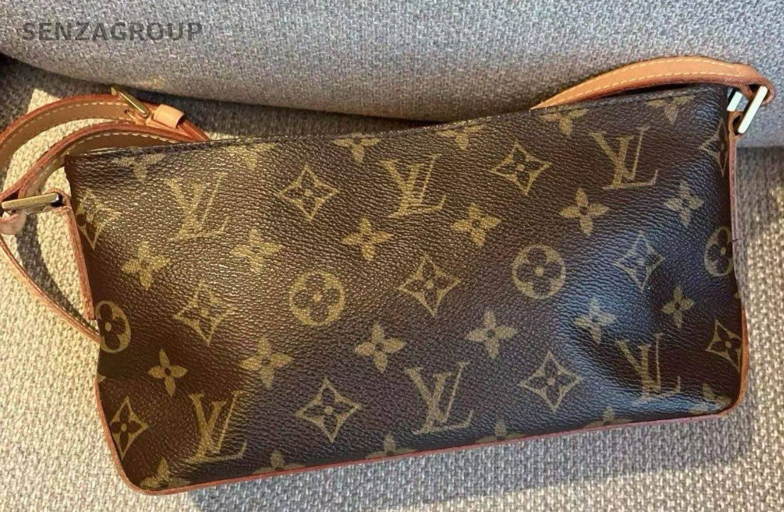 Louis Vuitton Monogram Vintage Shoulder Bag Brown Gold Women Classic