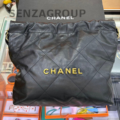 Chanel 22 Bag Small Black Gold Quilted Chain Shoulder Bag Classic