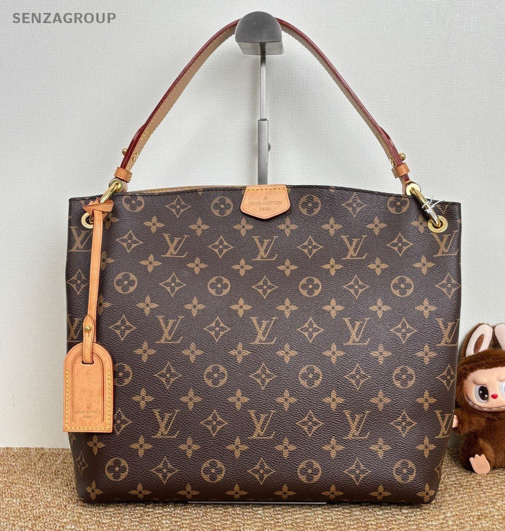 Louis Vuitton Graceful PM Monogram Shoulder Bag Brown Gold Women Classic