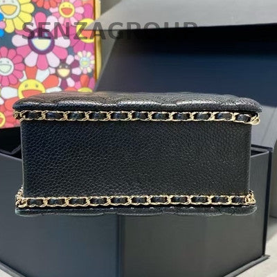 Chanel Black Gold Mini Tote Quilted Chain Shoulder Crossbody Handbag