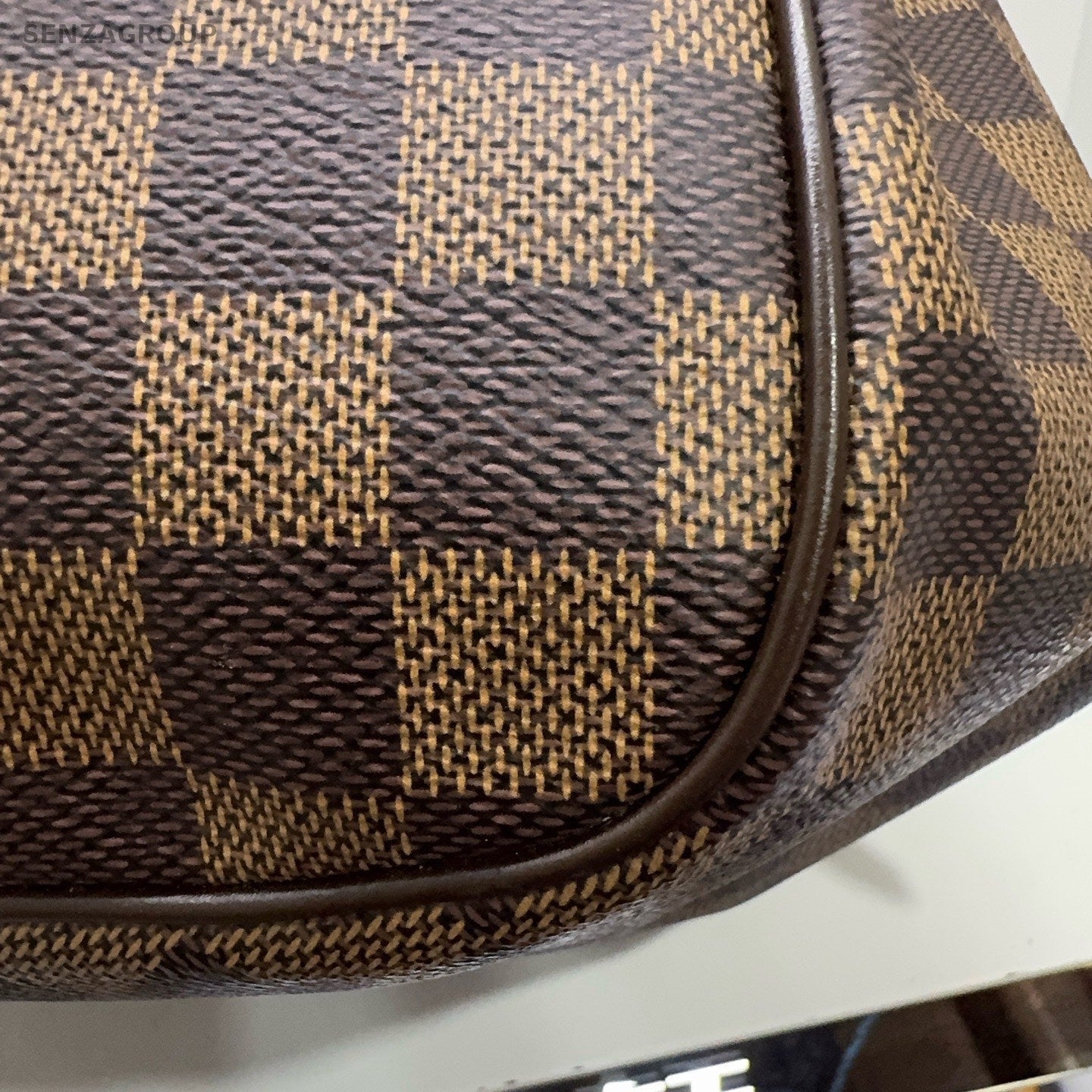 Louis Vuitton Damier Zipping Shoulder Bag Brown Gold Used Women Classic