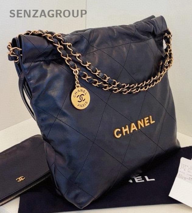 Chanel Diamond PM Gold Coin Chain Shoulder Bag Black Used Women Classic Fashion