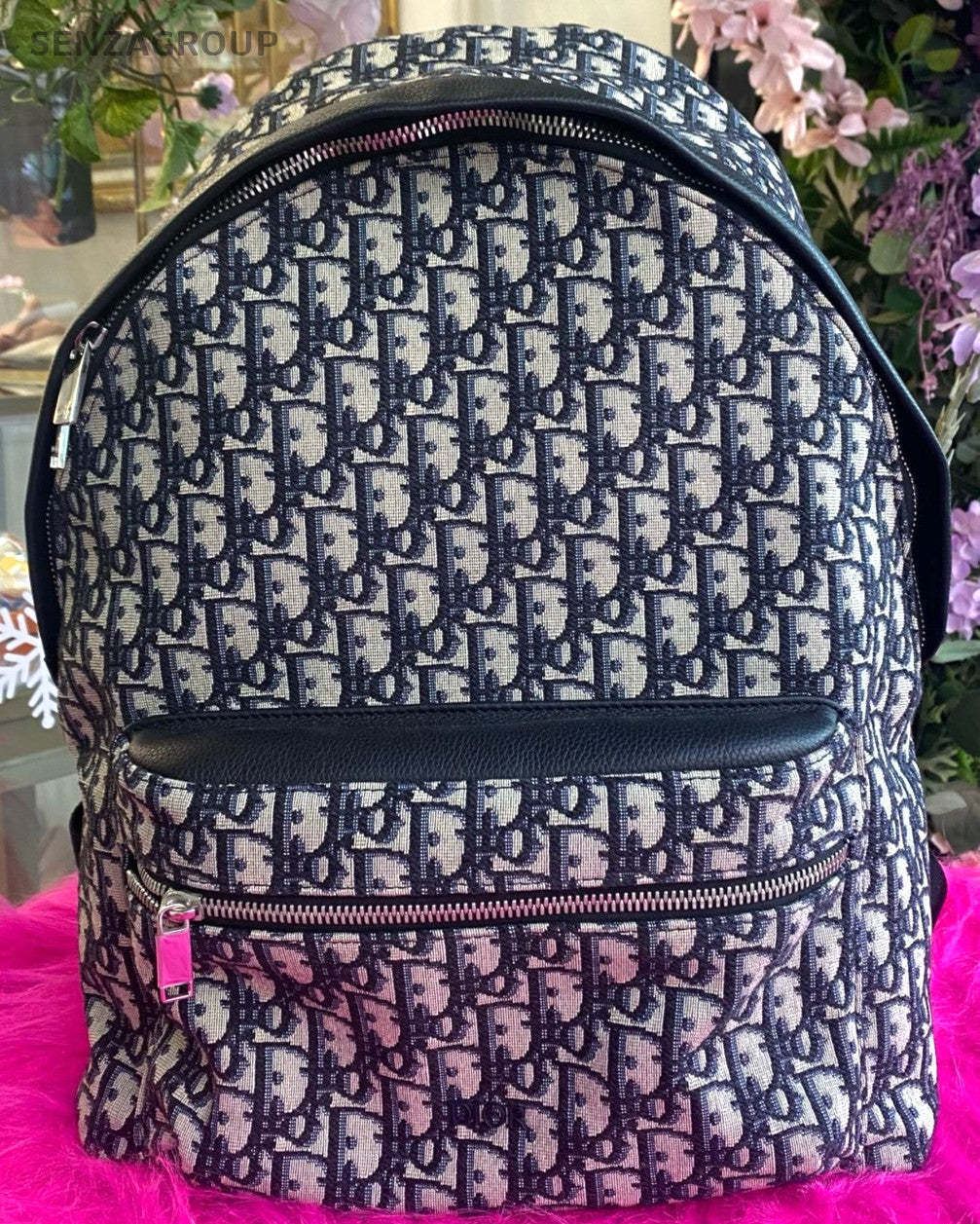Christian Dior Backpack GM Monogram Navy Logo Shoulder bag Almost Brand NEW
