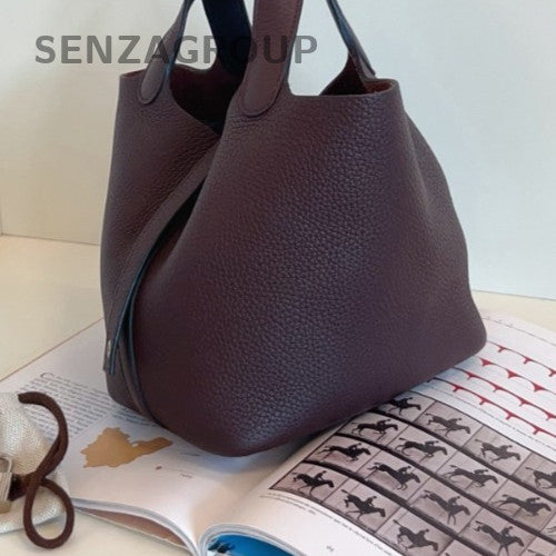 Hermes Picotin18 Silver Hardware Tote Bag Red Used Women Classic