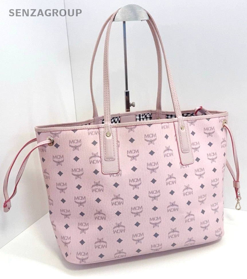 MCM Liz Visetos Tote Monogram Shoulder bag Light pink Classic Women
