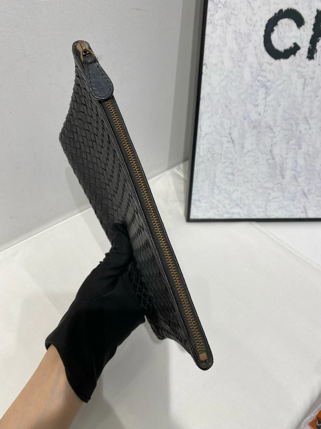 Bottega Veneta Black Leather Clutch for Women