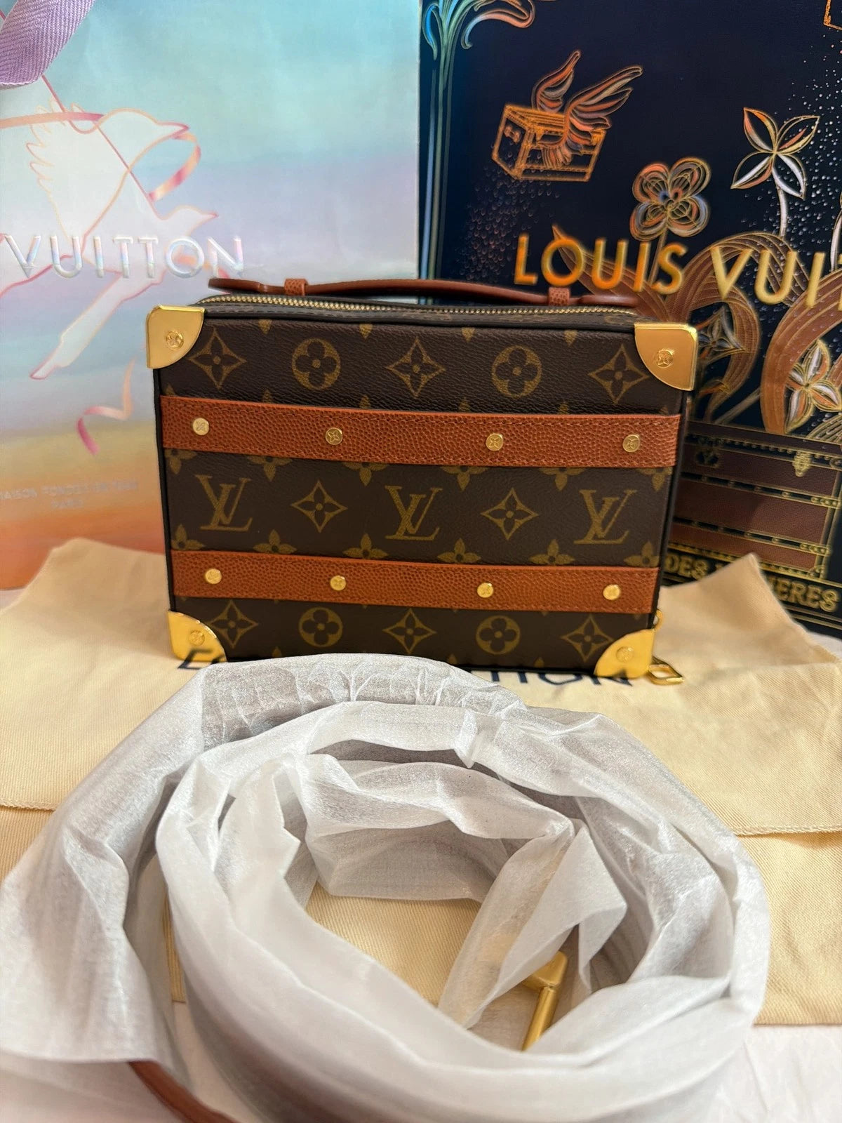 New Louis Vuitton x NBA Handle Trunk Monogram Handbag Crossbody Chip Version