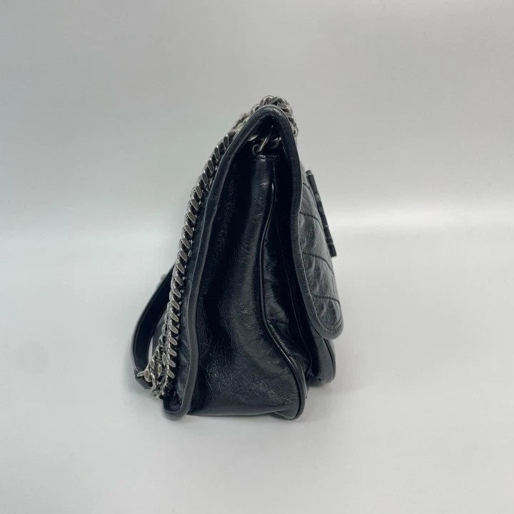 YSL Saint Laurent Niki Medium Black Oil Wax Leather Crossbody Bag For Women