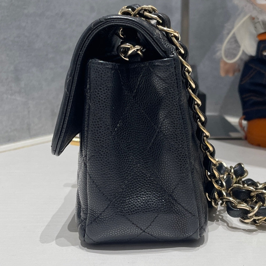 Chanel Classic Flap Mini Black Gold Calfskin Chain Shoulder Bag