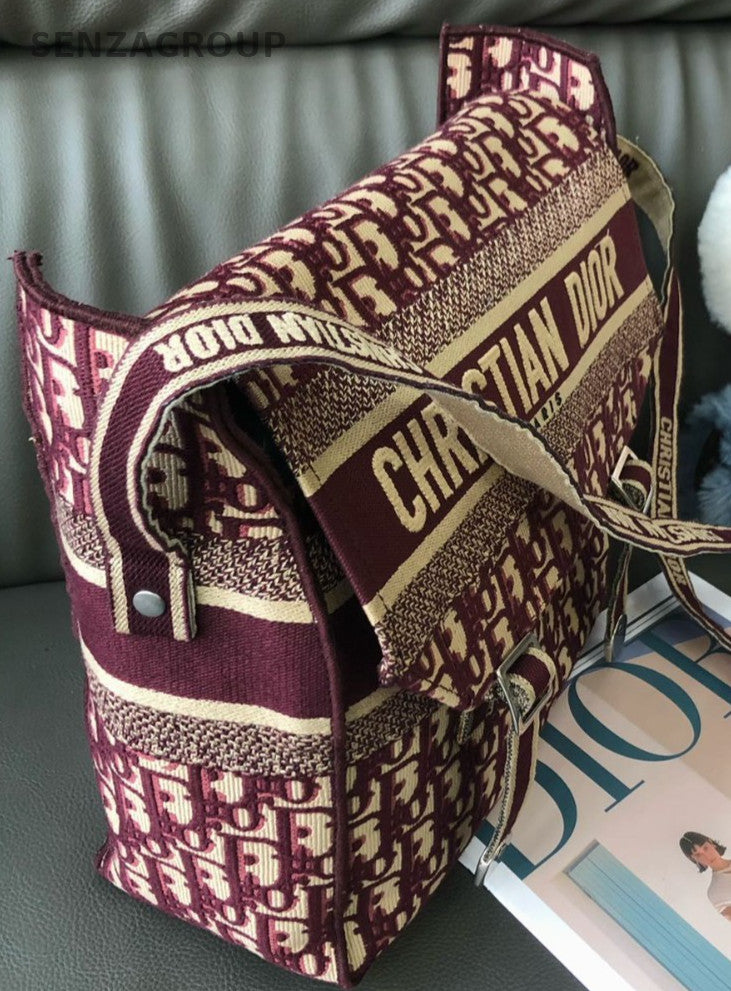Christian Dior Camp Logo Monogram Shoulder bag Wine Red Women
