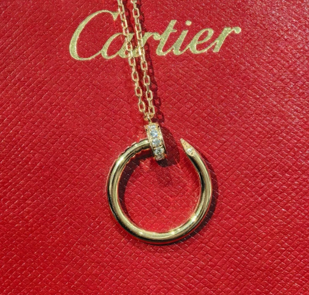 Cartier Juste un Clou Necklace Diamond 18K Rose Pink Gold Pendant