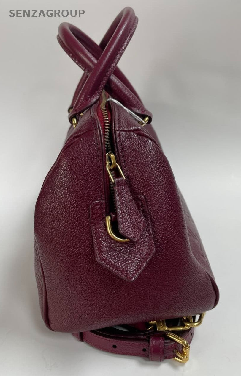 Louis Vuitton Speedy Monogram Top Handle Bag Crossbody Purple Gold Women Classic